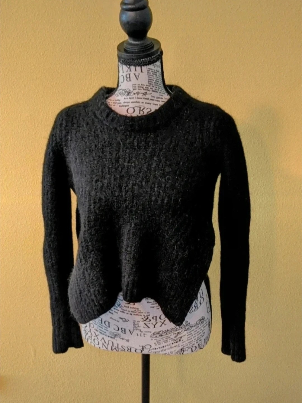 Black Cozy Crewneck Sweater